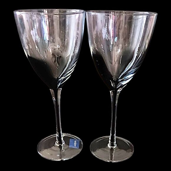 2 Mikasa KYA Smoke Wine Glasses Goblets Red Crystal Elegant Classic Holiday Rare - Picture 9 of 16